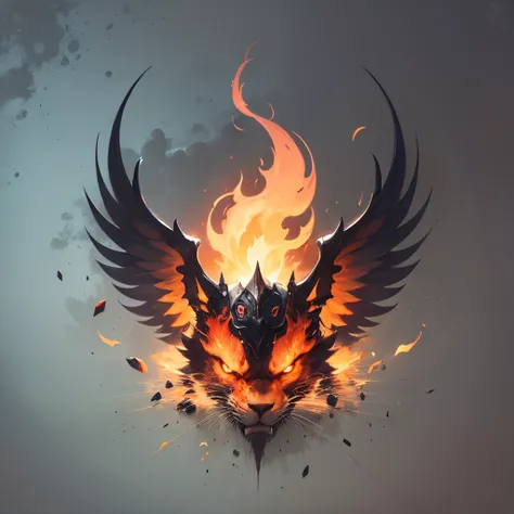 Phoenix flames in minimalist art that is suitable for a logo for an e-sport team --auto --s2