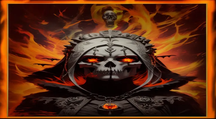 arafed image of a man with a skull and a hood on, tarot card goddess of death, close-up portrait goddess skull, fiery skull contemplating life, fantasy skull, scary queen of death, beautiful male god of death, goddess of death, death knight, saint skeleton...