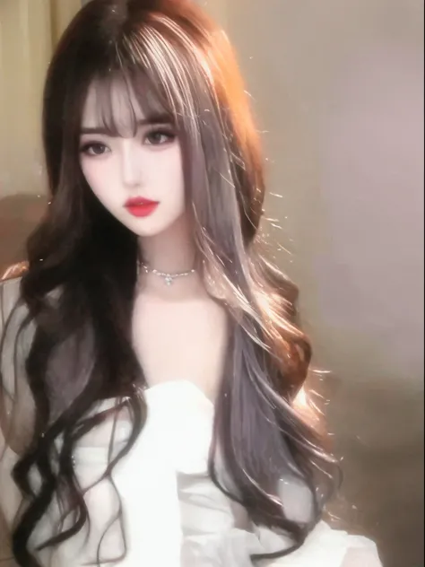 sweetheart，Long gray hair，white dresses，Posing for photos, Urzans, jinyoung shin, Sam rice cereal, bagel hairstyle, Korean girls, Popular Korean makeup, Very beautiful girl, guweiz, White skin of the, lalisa manobal, cute beautiful, Nam Jae-yeon, Popular K...