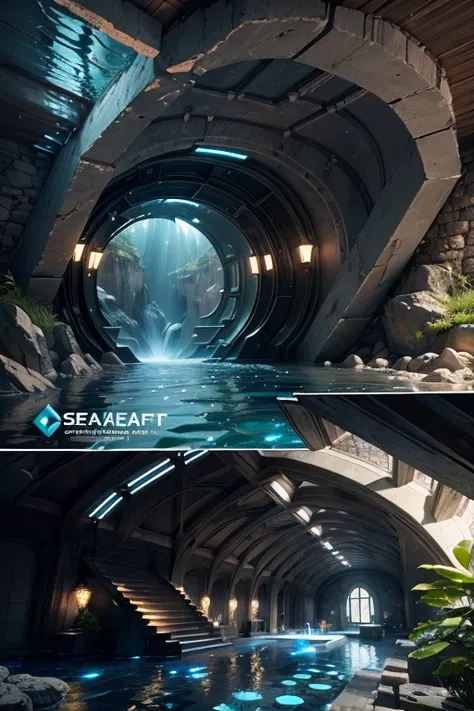 ((SeaArt Logo)) !Highest quality! Masterpiece! Cinematic image. 3D visualization. The scene was recreated using Unreal Engine. The highest quality, details, textures, materials, and clear forms (smooth bionic, synthetic material, artificial stone, plastic,...