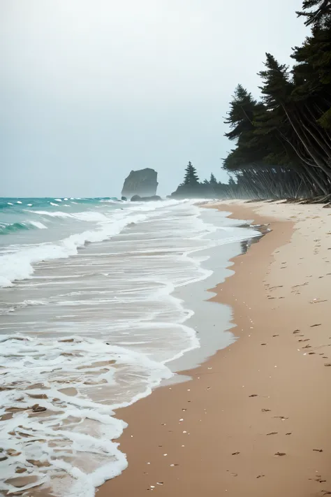 trees that have been washed up on the beach by the ocean, a picture by Richard Gruelle, flickr, land art, unfinished roots of white sand, incredibly beautiful, beach trees in the background, breath taking, breath taking beautiful, driftwood, enigmatic natu...