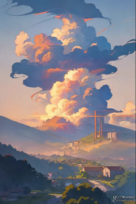 An extremely detailed anime illustration,
landscape,
vintage, dreamy, drawing, trending on artstation, UHD, (((by Quentin de Warren))):1.8, atmosphere, luminosity