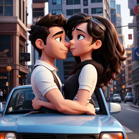 arafed couple kissing in front of a car on a city street, taken in the early 2020s, dasha taran, jordan grimmer and natasha tan, black and white picture, profile pic, they are in love, inspired by Ion Andreescu, in love selfie, profile image, vitaly bugaro...