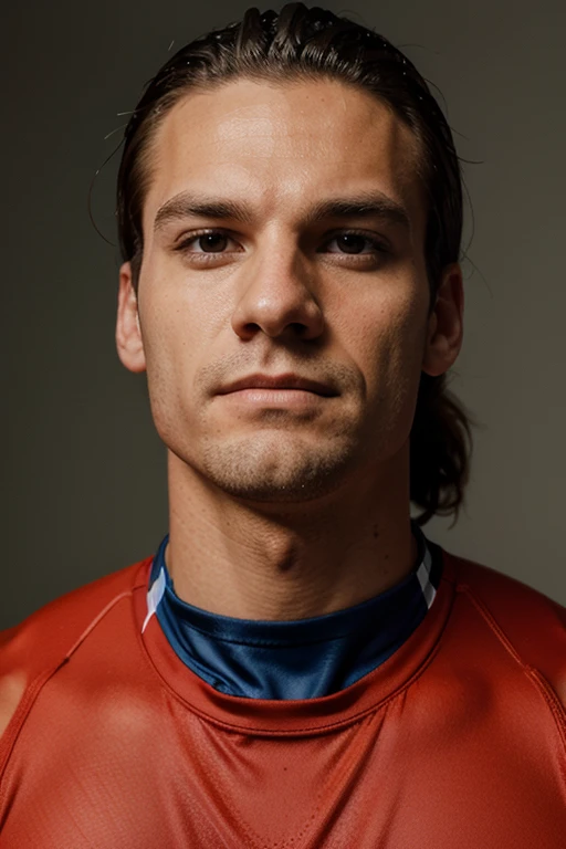 brutal face of a guy for a photo shoot of sports suits