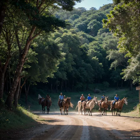 Criar uma linda paisagem com cavalos brancos