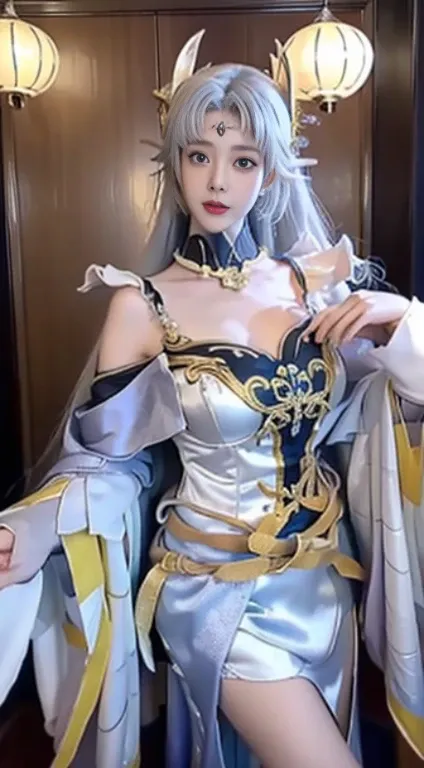 Fantastic beautiful background，There is a strong sense of layering，Diao Chan in Glory of Kings is a beautiful and charming character，Her physical characteristics are as follows： Long gray hair：The fur of the mink cicada is usually long black or dark red ha...