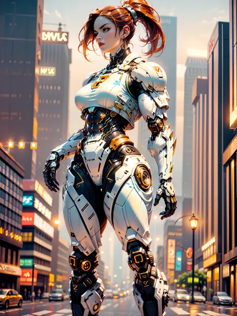 Cinematic, hyper-detailed, and insanely detailed, this artwork captures the essence of megan fox with breathtaking beauty. The color grading is beautifully done, enhancing the overall cinematic feel. Unreal Engine brings her anatomic cybernetic muscle suit...