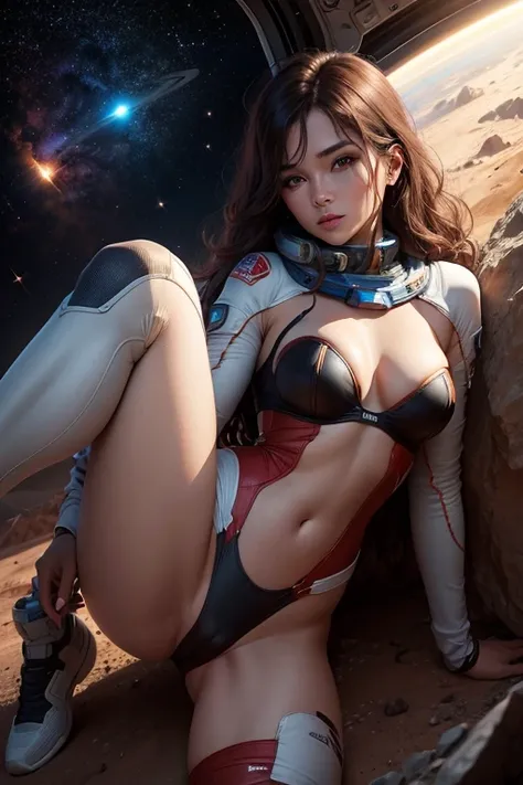 collision de la terre avec mars lingerie space suit