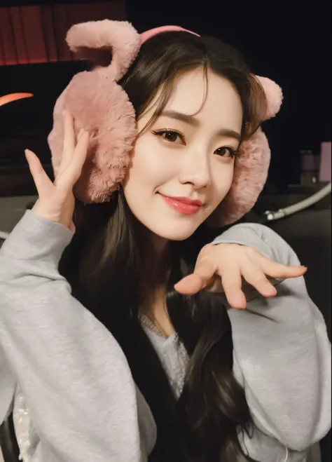 Chica araffe con orejeras de osito de peluche rosa en la cabeza, Pokimane, dilraba dilmurat, Wan adorable cara coreana, Foto de perfil de la foto de cabeza, Sakimichan, Jaeyeon Nam, Jossi de Blackpink, Lee Ji - Eun, Lee Ji-eun, Hermosa Delphine, Parque Ji-...