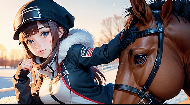 Anime Girl and Winter Equestrian Events