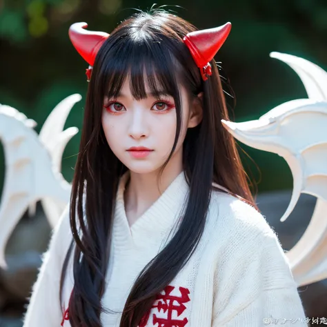 Dragon Human Namaiki Scary Devil White and Red Yak Medium Eyes