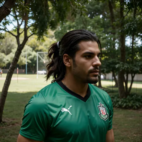 Lobo jogador de futebol na floresta