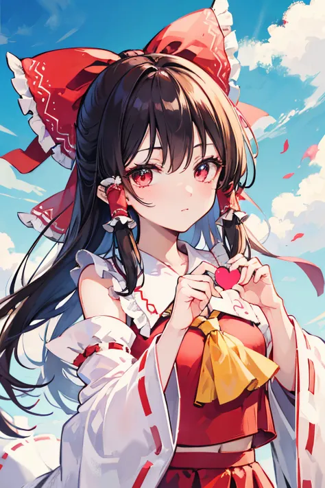 hakurei reimu, touhou project, love sign