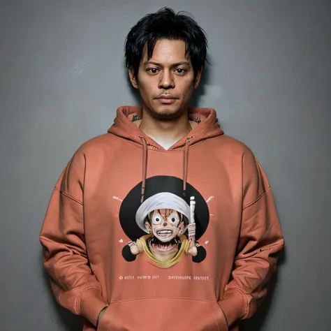 Luffy from One Piece is wearing Wutang Clan Hoodie