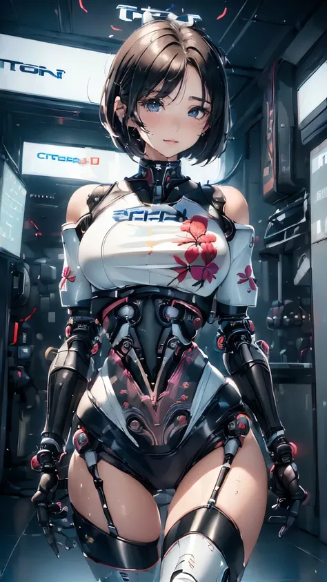 ((1girl in:1.5),(Embroidered cybernetic body:1.5),Large full-breasted mechanical chest armor:1.5)),(Highest image quality, excellent details, Ultra-high resolution, (Realism: 1.4), The best illustrations, favor details, One girl highly condensed,(presence:...