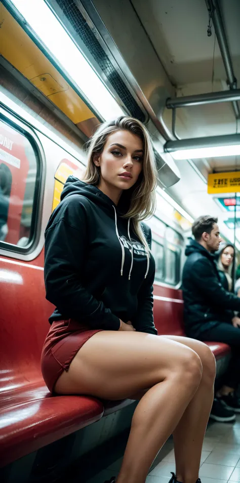 high resolucion, Masterpiece, Ligthing parfait, fleurir, Nuit, lighting cinematic, , peau parfaite, Female, (look at camera:1.4), realistic skin, eyeliner, Realstic, (photoreallistic), mannequin, Hailey Grice, oversize hoodie, gros cul, gros seins parfaits...