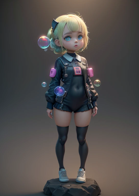 3D picture of a cute full-body girl,Five years old.、nurses uniform、Inteiroesbian body、1 Piece, Good looking eyes., s big eyes, ben lo, comfortable, C4D, Matt Pop Blind Box, Longos Cabelos Grisalos, glowing bubbles, toyism, Solid color backdrop, chibi, Tran...