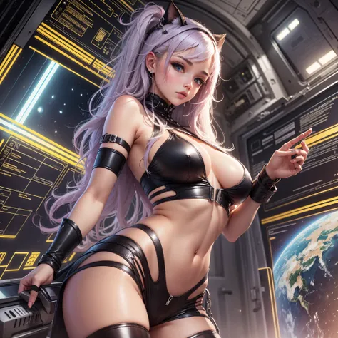 1 girl, in space, medium breast, perfect body size, high quality, --auto --s2