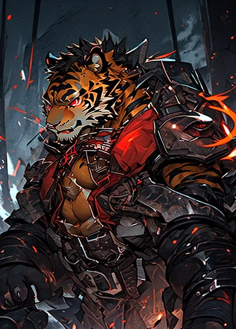 Tigre，Fiery，red eyes