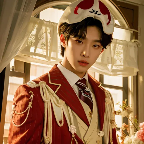 araffe asian male in white spiderman suit and tie standing in front of a window, kim doyoung, jinyoung shin, jung jaehyun, hyung tae, hong june hyung, wonbin lee, sakimichan, siwoo kim, shin jeongho, seseon yoon, yanjun chengt, ten lee, cai xukun, male ulz...