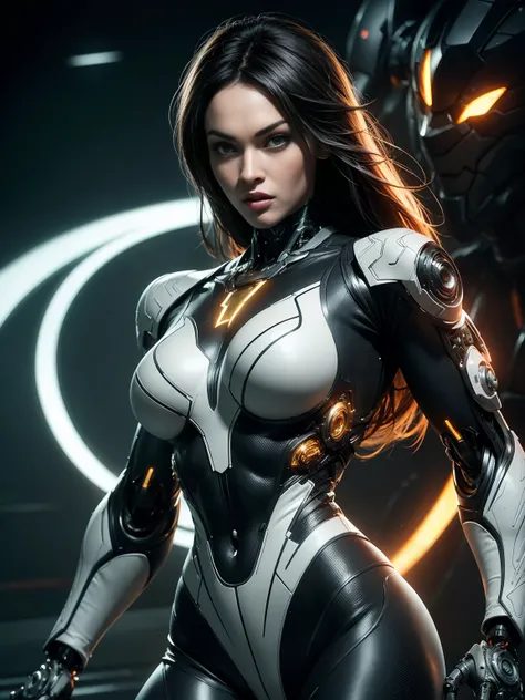 Cinematic, hyper-detailed, and insanely detailed, this artwork captures the essence of megan fox with breathtaking beauty. The color grading is beautifully done, enhancing the overall cinematic feel. Unreal Engine brings her anatomic cybernetic muscle suit...