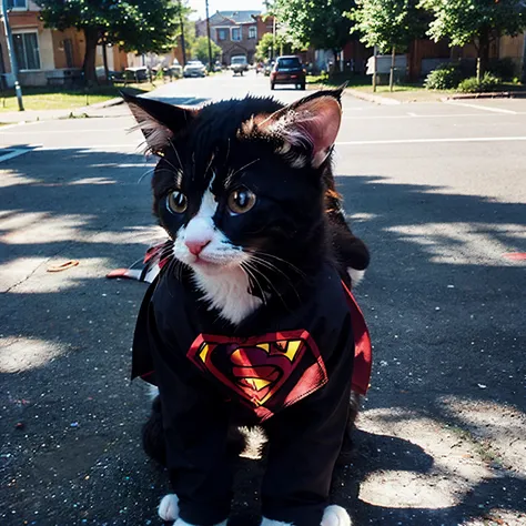 Cute kitten superhero