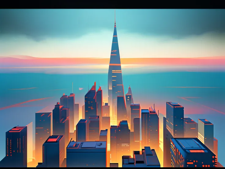 A fantastic city scene，large commercial style，Large game CG scenes，16K HD resolution