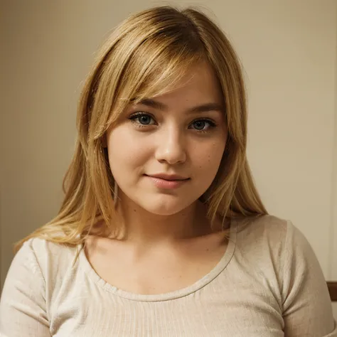 Blond beautiful chubby girl face