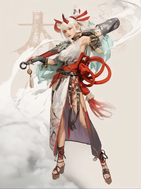 anime character with a sword and a red hat holding a sword, onmyoji detailed art, onmyoji, onmyoji portrait, g liulian art style, interesting character design, beautiful full body concept art, rossdraws sakimimichan, great character design, trending on art...