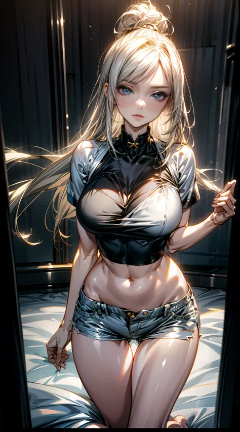 Best quality， tmasterpiece， A high resolution，8K，（realistically：1.4），超A high resolution，1个Giant Breast Girl， ultra - detailed， hyper realisitc， Very detailed CG illustration， offcial art， 电影灯光， actual， Young and beautiful girl， perfect body figure， perfect...