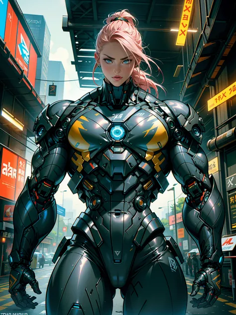 Cinematic, hyper-detailed, and insanely detailed, this artwork captures the essence of a bald hairless muscular female android girl. Beautiful color grading, enhancing the overall cinematic feel. Unreal Engine brings her anatomic cybernetic muscle suit to ...