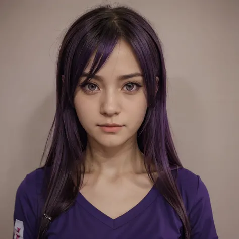 2D, master part, best quality, anime, altamente detalhado, 1girl, sozinho, Yuri, Purple eyes, cabelo roxo, cabelo entre os olhos, grampo de cabelo, Uniforme escolar, Rosto de Yandere