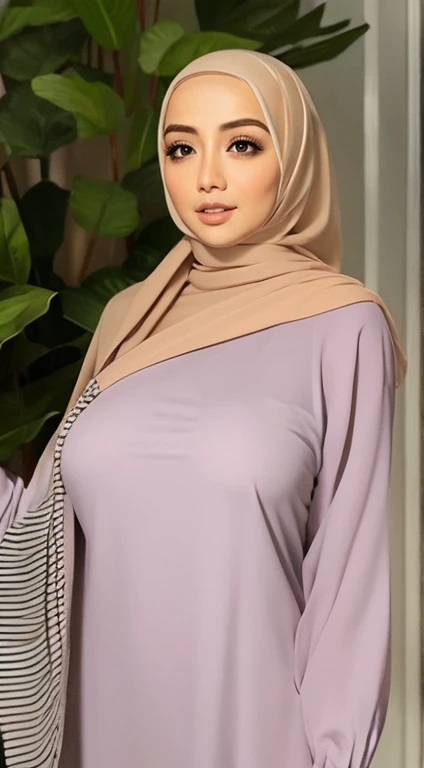 Huge chest, big tits, hijab girl