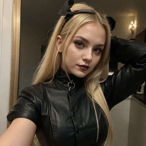 Blonde selfie goth girl