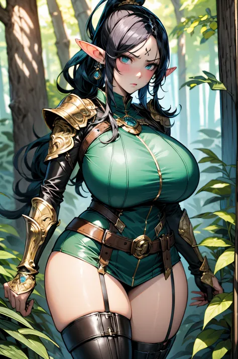 best quality, masterpiece, extremely detailed CG, extremely detailed 8K wallpaper, outdoors, in the woods, extremely detailed character ultra-detailed, detailed face, beautiful woman, solo, perfect face, sharp focus, intricate details, ultra detailed body,...