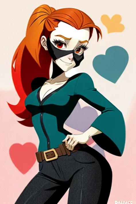 ne caricature d&#39;une femme avec des cheveux rouges et un kimono japonais ,Kim Possible, illustration dessinée, dans le style dessin animé, personnage d’animation, Personnage de dessin animé,  bande dessinée, Mary Jane, taille, inspiré par Daphne McClure...