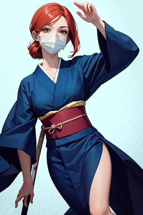 ((porte long kimono japonais))  ;une femme avec des cheveux rouges et un kimono japonais ,Kim Possible, illustration dessinée, dans le style dessin animé, personnage d’animation, Personnage de dessin animé,  bande dessinée, Mary Jane, taille, inspiré par D...