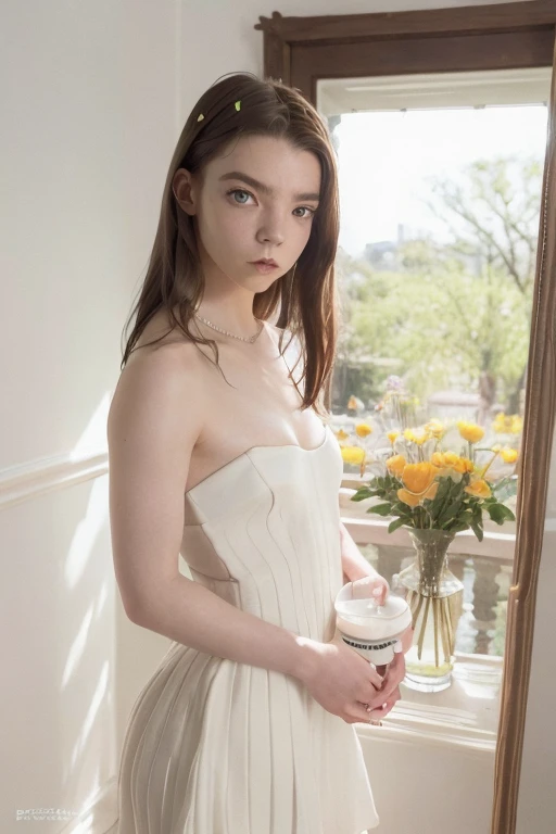 anya taylor-joy, flowering, destello de lente, (8k, ...........raw, profesional, mejor calidad, obra maestra: 1,2), (realista, f...