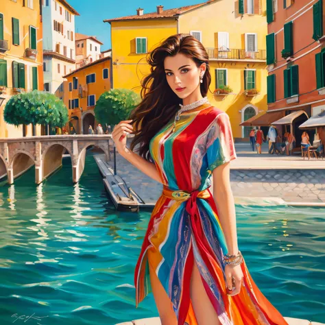 Italy　Fashionable　lo fashion　Mare　an oil painting