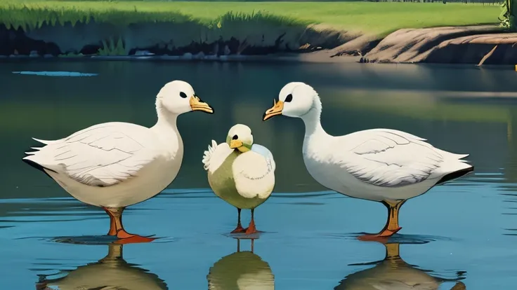 two goose and two duck