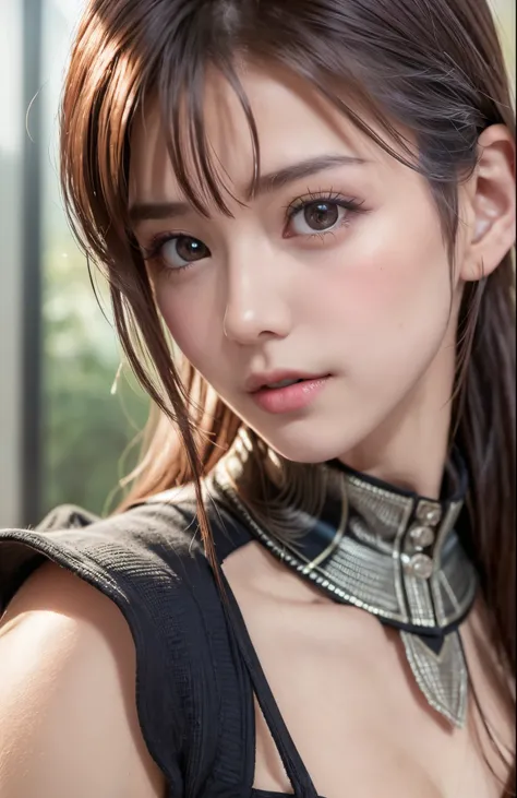 (8K, Photorealistic, Raw photo, of the highest quality: 1.3), (1girl in), Super beautiful, (Realistic face), (boyish, Silver Color Berry Shorthair), Beautiful , Glare that captivates the viewer, Beautiful expression, Beautiful breasts, (Realistic skin), Be...