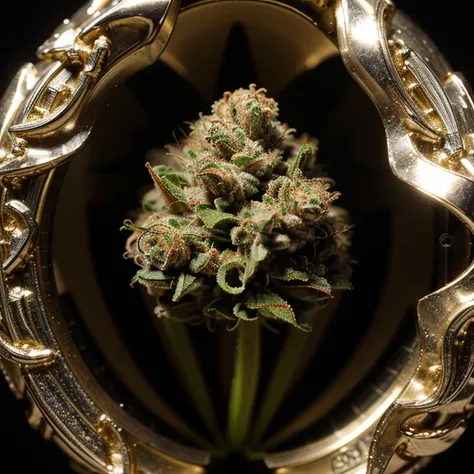 Ultra detailed bud of marijuana