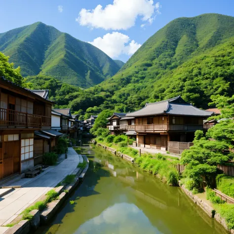 Japanese countryside town