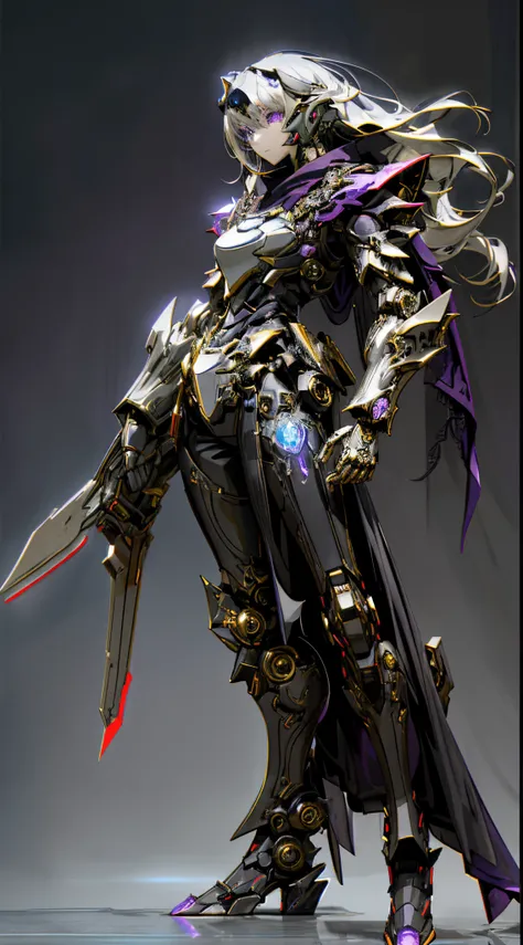 dark_dream-like， cyber punk personage， （black-purple： 1.1）， 1 mechanical miracles of humanity， robotic presence， cybernetic guar...