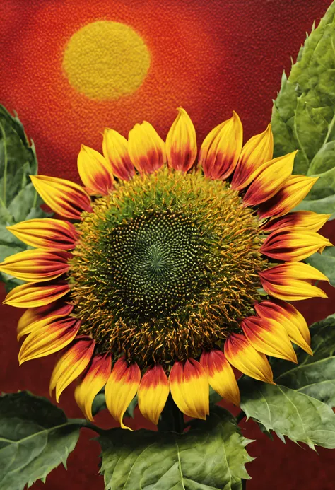 hyper realisitc, ,classical,, hyper HD, tmasterpiece, Acura, high detal, high high quality, Award-Awarded, Best quality, A high resolution, 16k，
 (Sunflower painting nature by French painter Sachéfinade），The center of the sunflower is like a beautiful sad ...