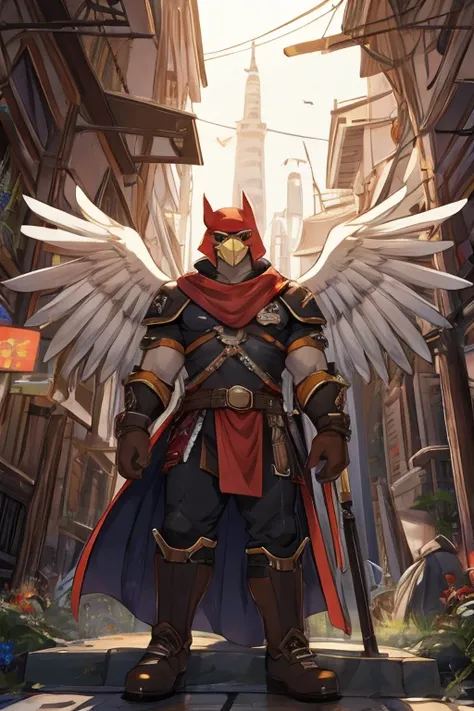 Birdman，feathered wings，Soar in the sky，gaming character