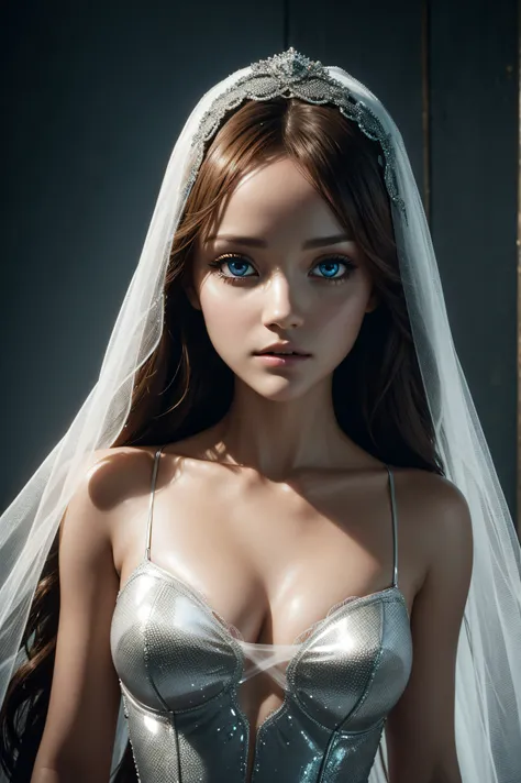 Olivia Cooke, wearing veil bride latex costume sexy clothes transparent. professionally retouched, soft lighting, realistic, smooth face, perfect eyes, sharp focus on eyes, 8 k, high definition, insanely detailed, intricate, elegant. in a natural backgroun...