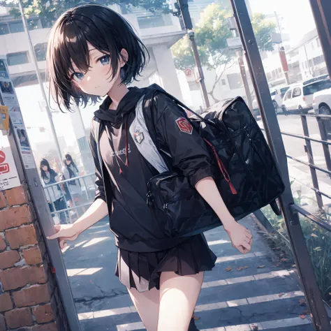 Super high quality by the art god, Ultra-detailed, High resolution, anime moe art style, Best Anime 8K Konachan Wallpapers, Pixiv Contest Winner, Perfect Anatomy, BREAK,(Draw a girl sleepily walking to school. ),BREAK, 1girl in, (Solo,Lori,child,13years:1....