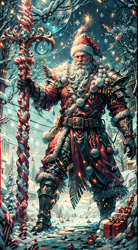 santa claus as the boss of the game "dark souls" in the christmas dlc,best quality,4k,8k,highres,masterpiece:1.2,ultra-detailed,...