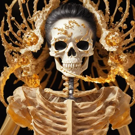 Skull 32K，Immortal Phoenix Demon Skeleton Realm, Had a chance to meet Liu Hanshu...,master-piece, Better quality, Take still photos,puppet skeleton，There are terriers...，A coarse linen skeleton holds a Triceratops skeleton..，The animal images are super viv...